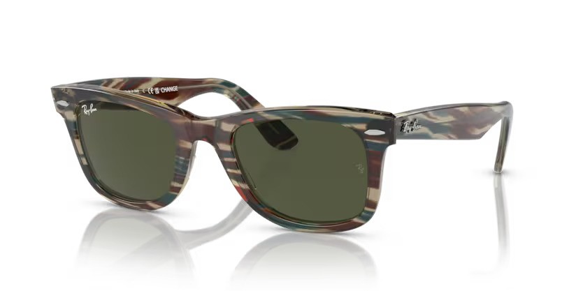Ray-Ban zonnebril 2140 Wayfarer 138731 – Photo gestreept grijs