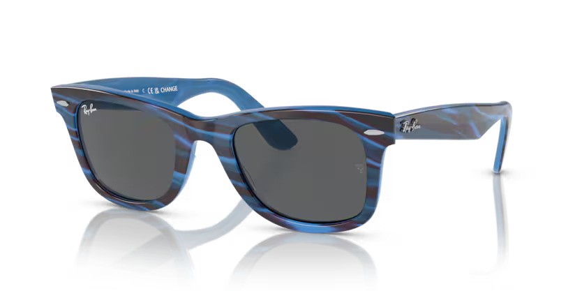 Ray-Ban zonnebril 2140 Wayfarer 1409B1 – Photo gestreept blauw