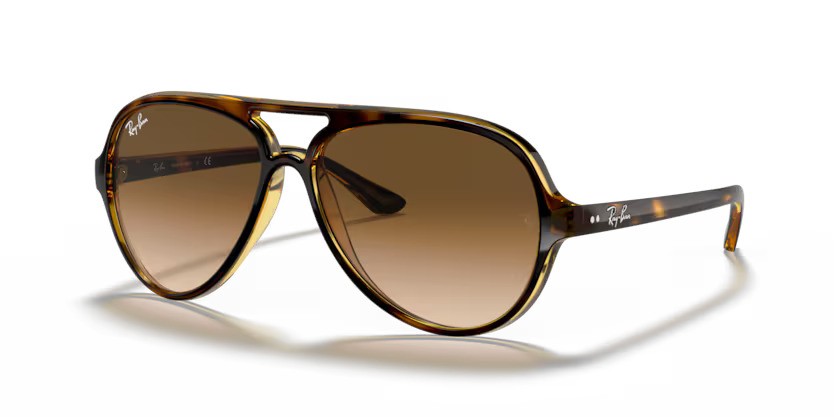 Ray-Ban zonnebril 4125 Cats 5000 710/51 – Licht havana