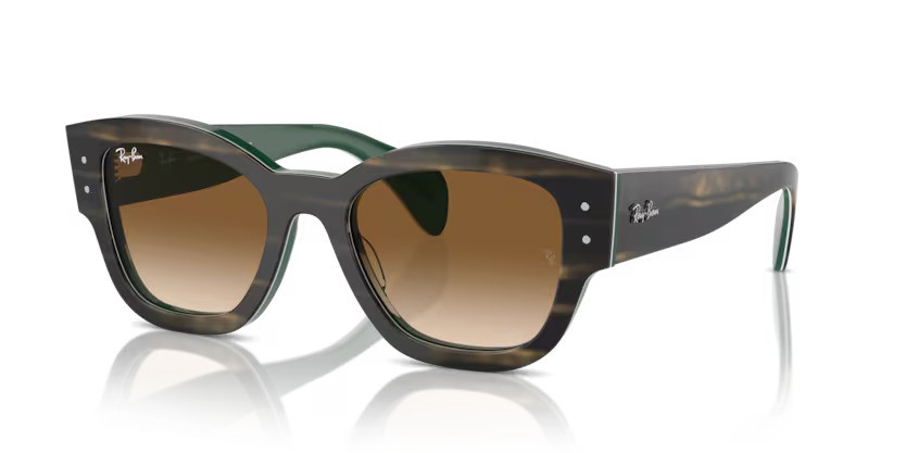 Ray-Ban zonnebril 7681S Jorge 140251 – Gestreept groen op groen