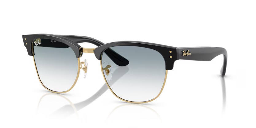 Ray-Ban zonnebril 0504S Clubmaster Reverse 667779 Zwart op goud