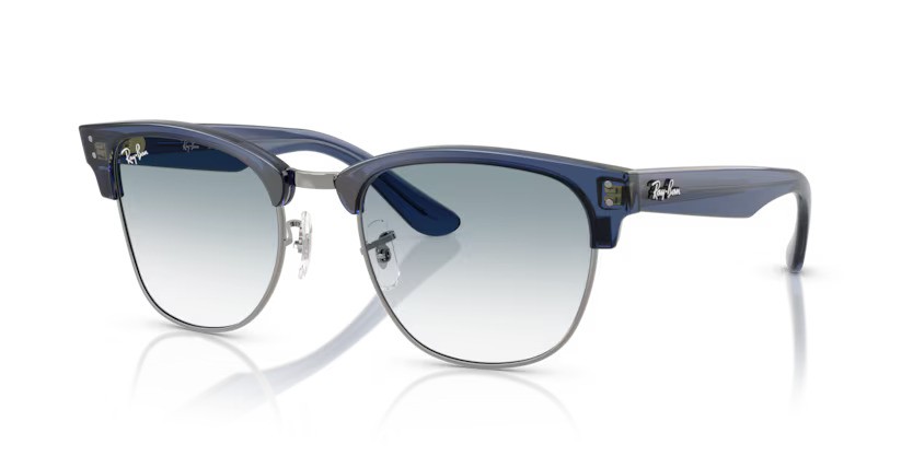 Ray-Ban zonnebril 0504S Clubmaster Reverse 670879 Transparant marineblauw op staalgrijs