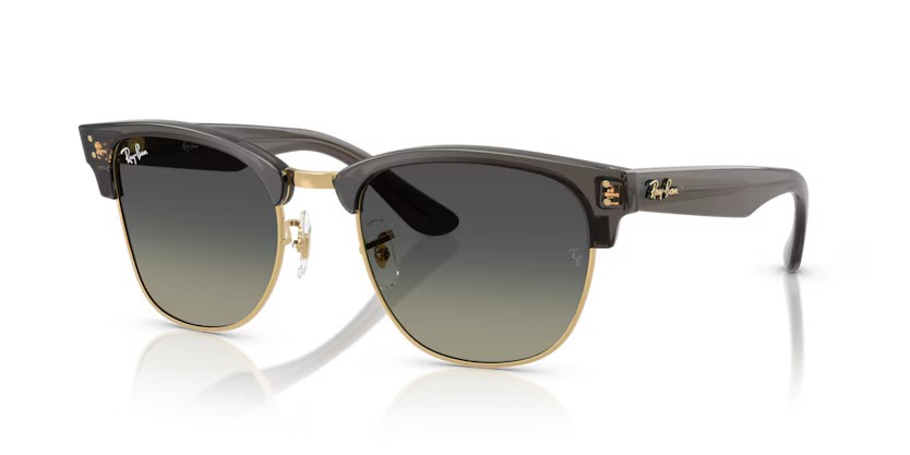 Ray-Ban zonnebril 0504S Clubmaster Reverse 682911 Transparent dark grey on gold