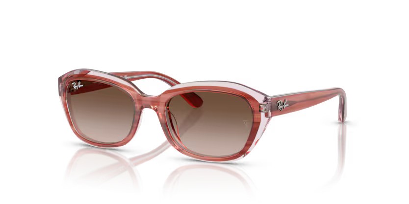 Ray-Ban zonnebril RJ 9081S 717313 – Gestreept roze op transparant roze