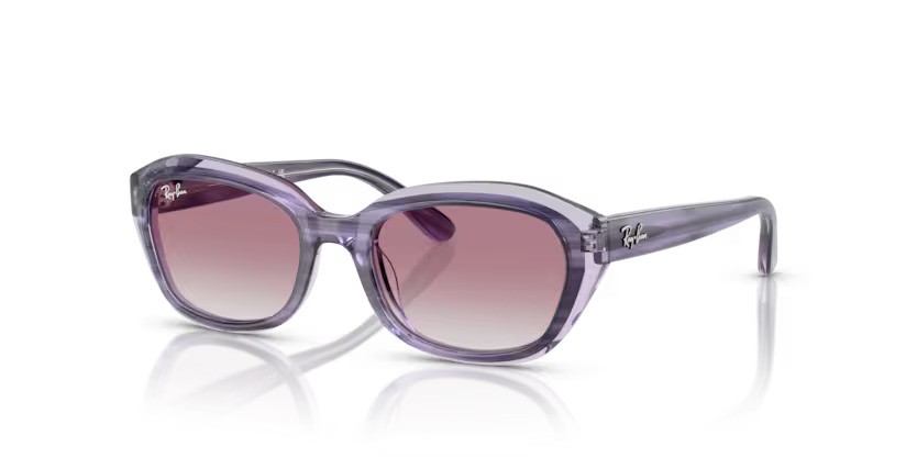 Ray-Ban zonnebril RJ 9081S 71748G – Gestreept violet op transparant violet