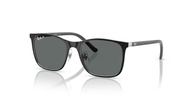 Ray-Ban zonnebril RJ 9551S 295/81 – Zwart op zilver Gepolariseerd